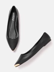 DressBerry Women Black Solid Ballerinas