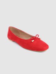 DressBerry Women Red Solid Ballerinas