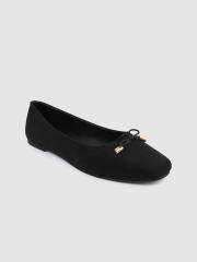 DressBerry Women Black Ballerinas with Bows