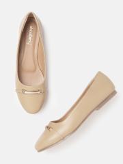 DressBerry Women Beige Solid Ballerinas