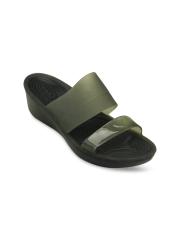 Crocs Color Block  Women Black Wedges