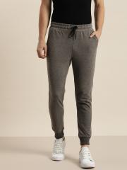 ether Men Grey Solid Joggers