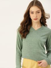 DressBerry Women Green Solid Pullover