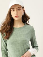 DressBerry Women Green Solid Pullover