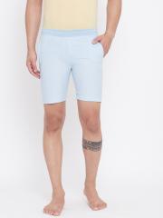 Okane Men Blue Solid Lounge Shorts