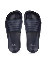 Carlton London Men Navy Blue Solid Sliders