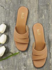 Inc 5 Women Tan Solid Sandals