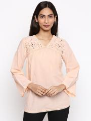 People Women Pink Embroidered Tunic