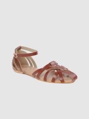 DressBerry Women Brown Solid Ballerinas