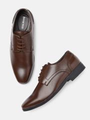 INVICTUS Men Brown Solid Formal Oxfords