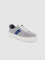 YK Boys Grey Woven Design Sneakers