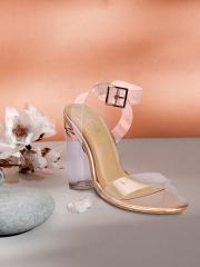 Truffle Collection Women Rose Gold Solid Sandals