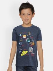 Indian Terrain Boys Blue Printed T-shirt