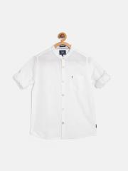 Indian Terrain Boys White Solid Casual Shirt