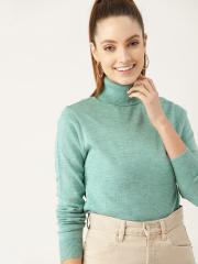 DressBerry Women Green Solid Pullover