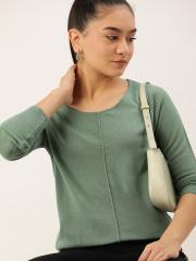 DressBerry Women Green Solid Pullover