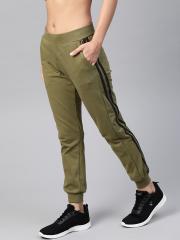 HRX by Hrithik Roshan Men Olive Green Solid Mid-Rise Running Joggers