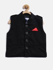 612 league Boys Black Nehru Jacket