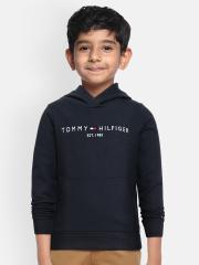 Tommy Hilfiger Boys Navy Blue Hooded Sweatshirt