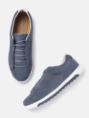 Geox Men Blue Leather Sneakers