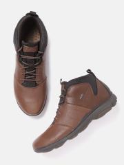 Geox Men Brown Leather Flat Boots