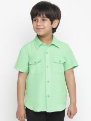 Oxolloxo Boys Mint Green Casual Shirt