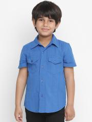 Oxolloxo Boys Navy Blue Casual Shirt