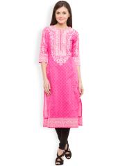 Vishudh Women Pink Printed  Kurta