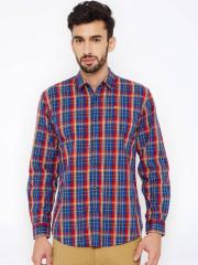 Wrangler Men Red Checked Casual Shirt