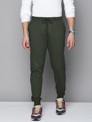 Harvard Men Olive Green Solid Joggers