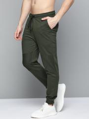 Harvard Men Olive Green Solid Joggers