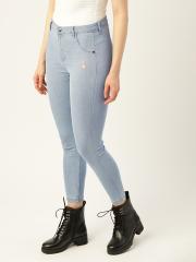 DressBerry Women Blue Solid Denim Jeggings