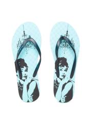 Flipside Women Blue Printed Flip-Flops