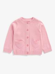 mothercare Girls Pink Pure Cotton Cardigan