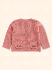 mothercare Girls Pink Pure Cotton Cardigan