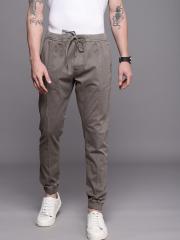 WROGN Men Grey Solid Joggers Trousers