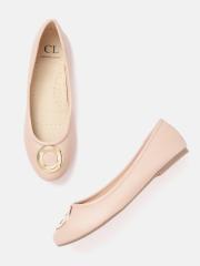 Carlton London Women Peach-Coloured Solid Ballerinas