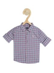 Allen Solly Junior Boys Blue Checked Casual Shirt