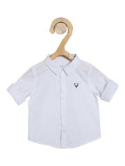 Allen Solly Junior Boys Solid White Casual Shirt