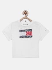 Tommy Hilfiger Girls White Printed T-shirt