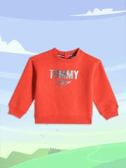 Tommy Hilfiger Girls Red Printed Sweatshirt