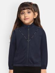 Tommy Hilfiger Girls Navy Blue Solid Sweatshirt