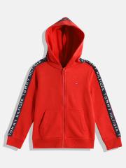 Tommy Hilfiger Boys Red Hooded Sweatshirt