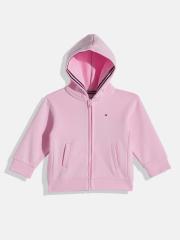 Tommy Hilfiger Girls Pink Hooded Sweatshirt