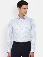 Louis Philippe Men Blue Slim Fit Printed Formal Shirt