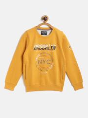 Monte Carlo Boys Mustard Yellow Printed Sweatshirt