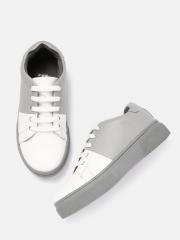 YK Boys White & Grey Colourblocked Sneakers