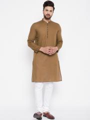 even Men Solid  Brown Kurta