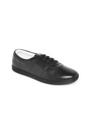 People Women Black Solid Sneakers