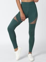 FOREVER 21 Women Green Solid Leggings